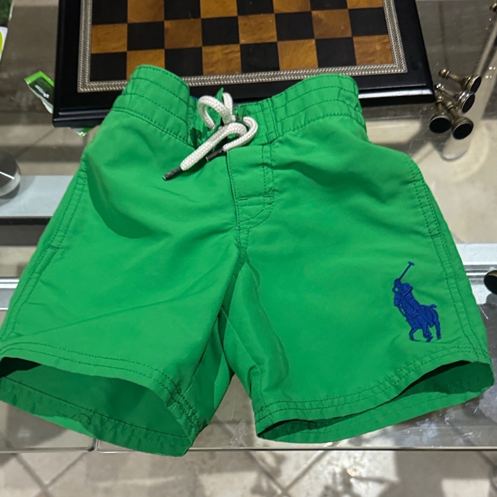 Ralph Lauren Kids Bright Green Shorts